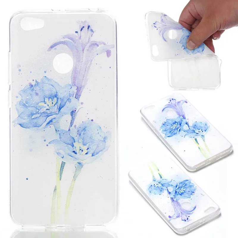 Cute Cat Fashion Flora For Xiaomi Redmi 4 Cases Transparent Silicon TPU Phone Note 5A |