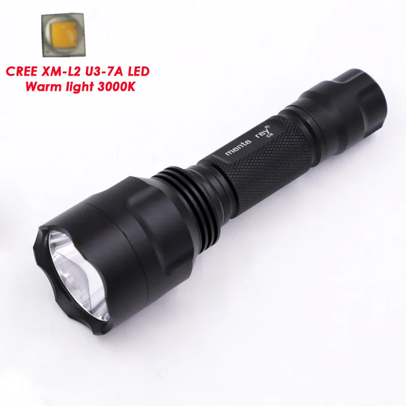 Мощный светодиодный фонарь c8 CREE XM L2 U3 3000 К теплый белый водонепроницаемый