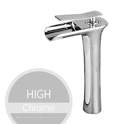 Chrome Смесители для раковины, современный белый кран для ванной комнаты, водопады, Смесители на одно отверстие, кран для холодной и горячей воды, кран для раковины, Смесители W3026 - Цвет: Chrome