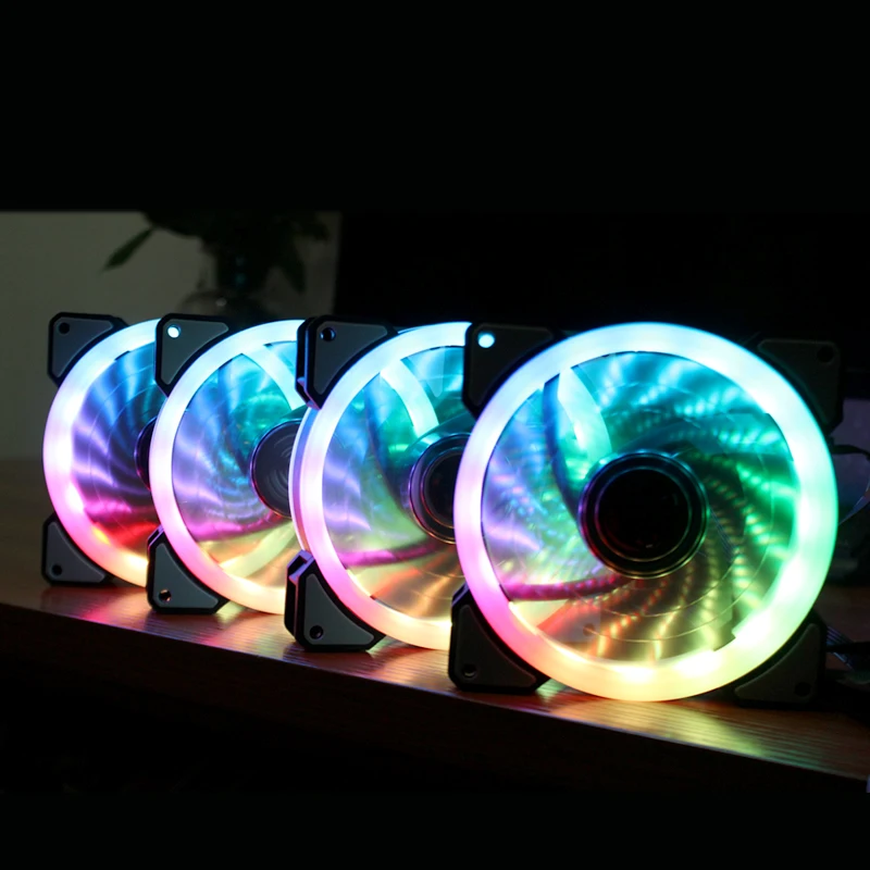 3 шт. PC чехол для ноутбука охлаждения Cooler RGB светодио дный 120 мм низкая Шум