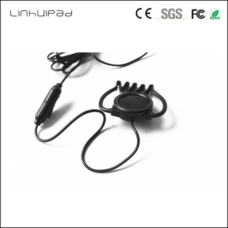 

3.5mm stereo With Mic Hook Headphone Economical soft rubber ear Hook Earphones For Monitor tour guide system earpiece headsets