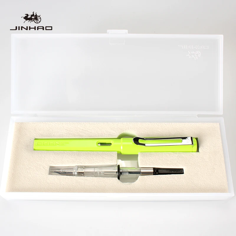 yingguanglv Jinhao 599a Подарочная авторучка, роскошная ручка Iraurita для каллиграфии Dolma Kalem Pluma Fuente Caneta Tinteiro 0,38 мм и 0,5 мм, чернильная ручка - Цвет: yingguanglv