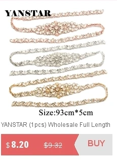 YANSTAR 2 шт. Strass Hotf ручной работы Свадебная Роза для рукоделия золотые хрустальные аппликации со стразами патч для свадебного платья пояс аксессуар YS853