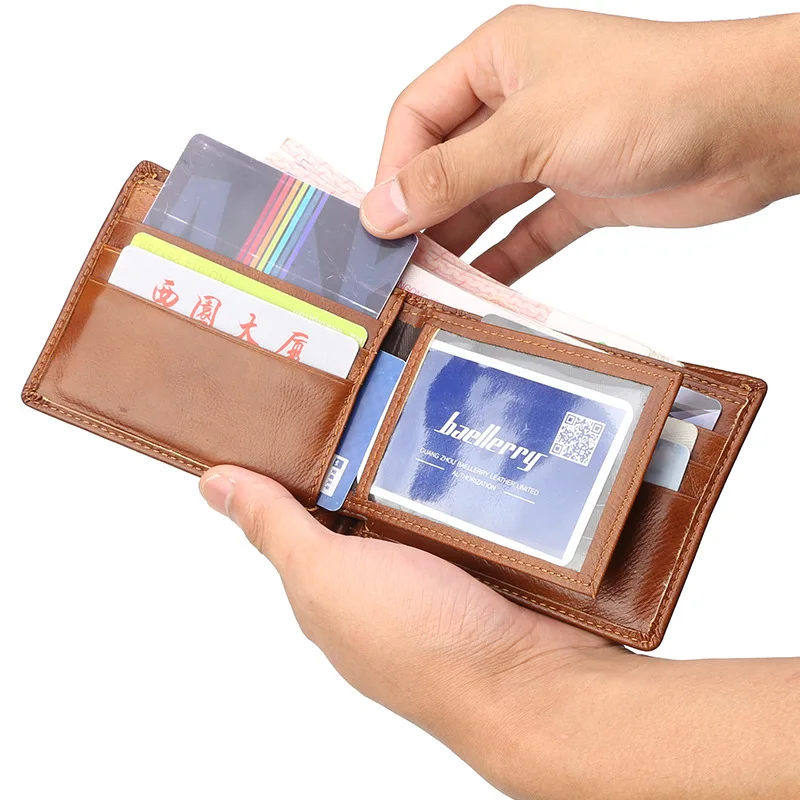 Мужской кошелек из 100% натуральной кожи премиум-класса мужские кошельки воловьей