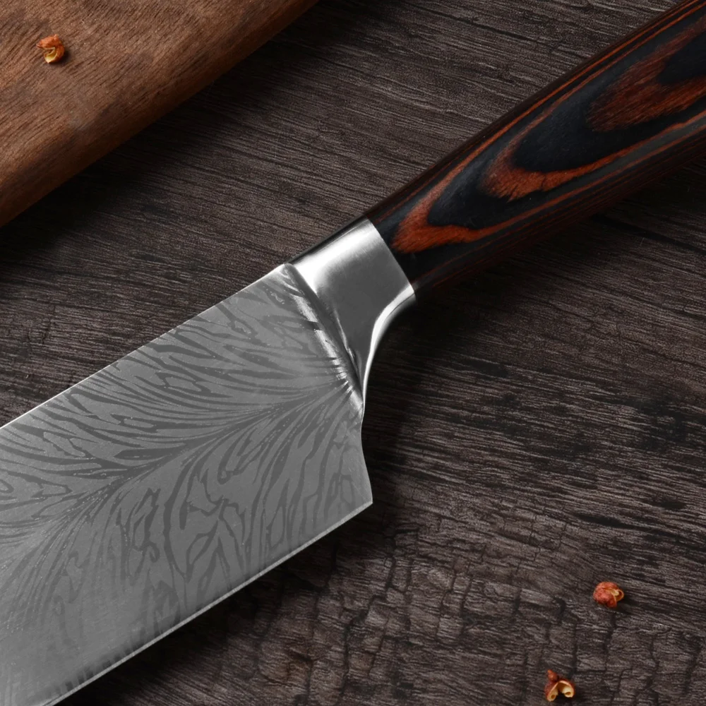 Японские кухонные ножи Nakiri маленькие разделочные из нержавеющей стали имитация