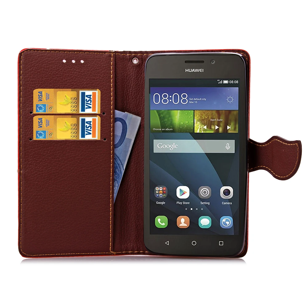 Для Huawei Ascend Y635 Leaf CLASP пряжки личи флип кожаный чехол Функция слот для карты ТПУ