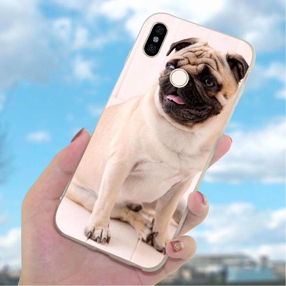 Мягкий чехол для телефона из ТПУ Redmi Note 7 с рисунком мопса 4X A2 A1 4A Plus 5A Prime 6A 6 Pro Xiaomi Mi