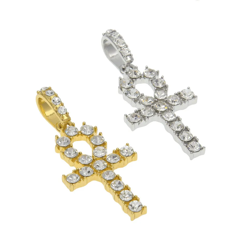 UWIN ожерелье АНК Египетские украшения хип-хоп стиль Iced Out Bling Стразы ключ к жизни египетский крест кулон с теннисными цепями