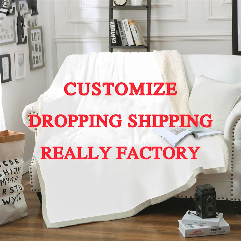 Настраиваемое бархатное плюшевое покрывало с принтом Прямая поставка для