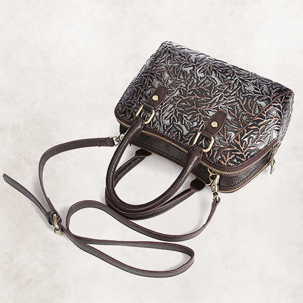 Сумка женская из натуральной тисненой кожи Повседневная офисная через плечо|luxury