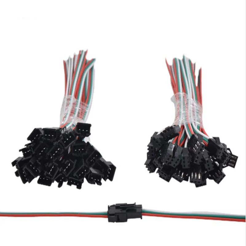 3Pin JST SM rgb Разъемы гнездо паяльный провод разъем для WS2812B WS2811 WS2812 5050 светодиодная