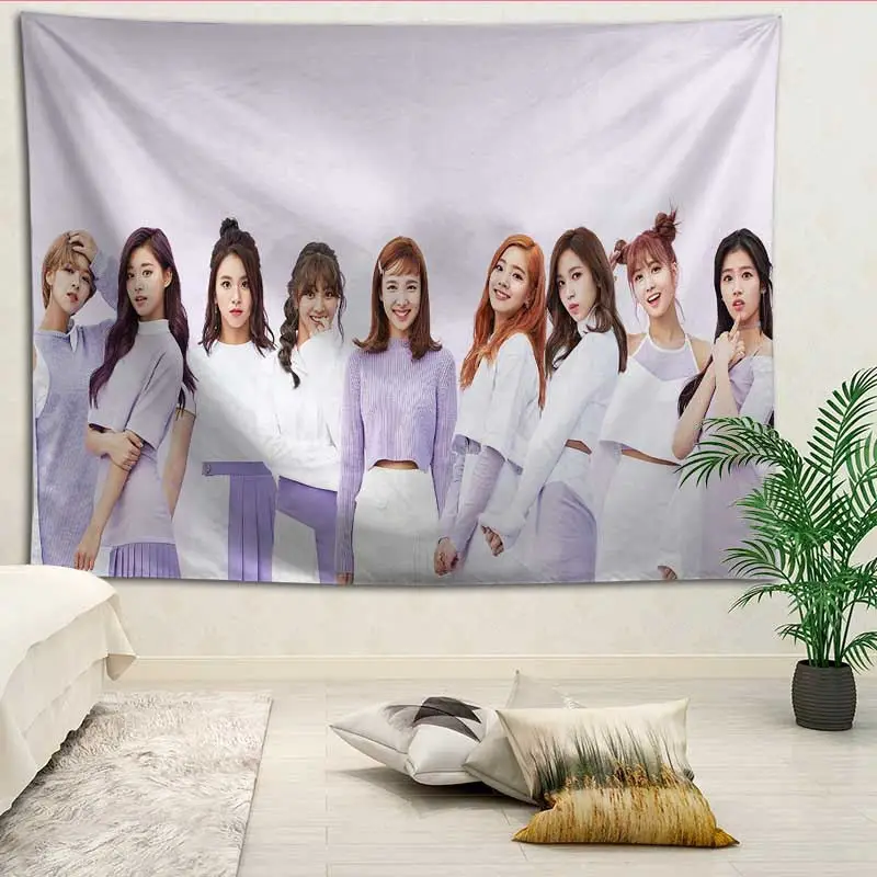 KPOP дважды Настенный декор гобелен макет комнаты живопись фон украшение стены постельное белье гобелены логотип на заказ - Цвет: 12