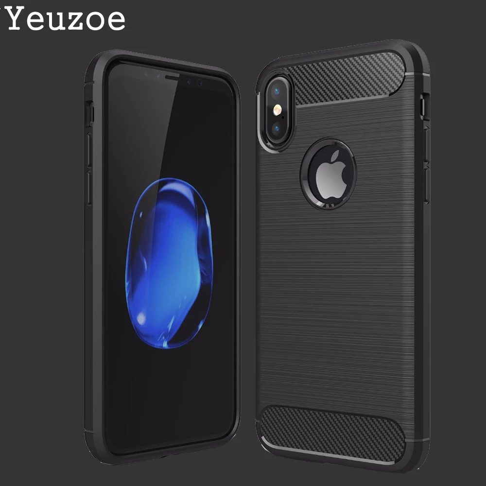 Высококачественный чехол из углеродного волокна для iphone X Матовый Мягкий