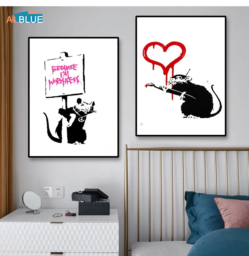 Banksy холст Художественная печать настенная живопись на холсте скандинавские плакаты и принты настенные картины для гостиной абстрактный Декор Куадрос