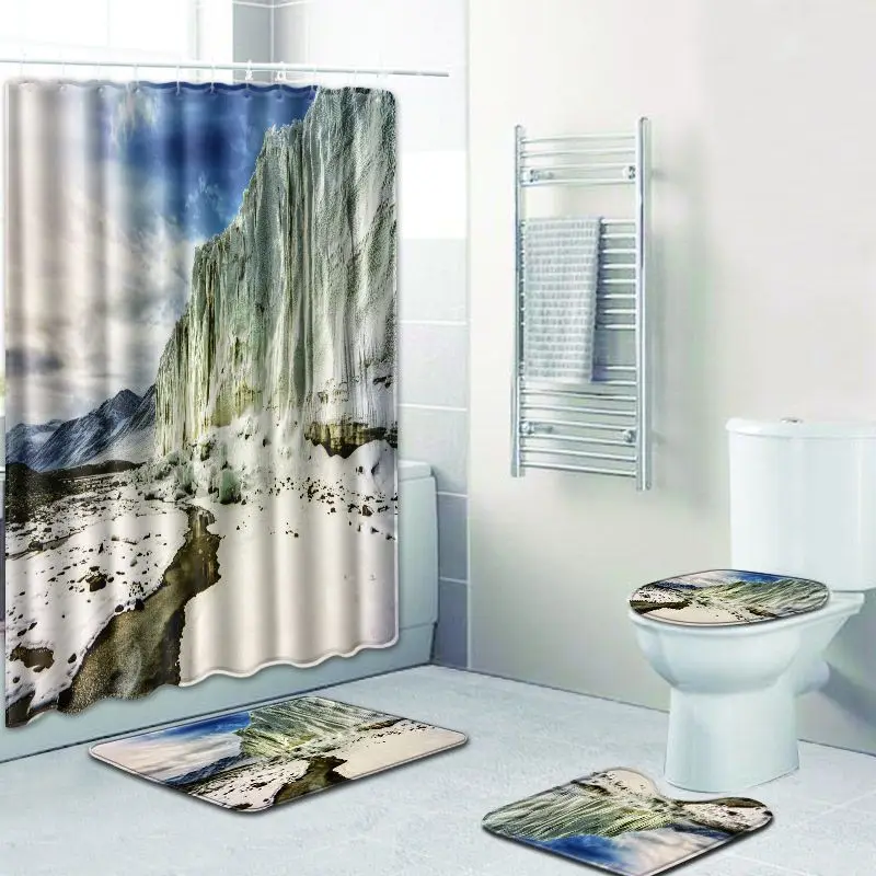 S 3D природные пейзажи для Ванной туалетные коврики коврик ванной