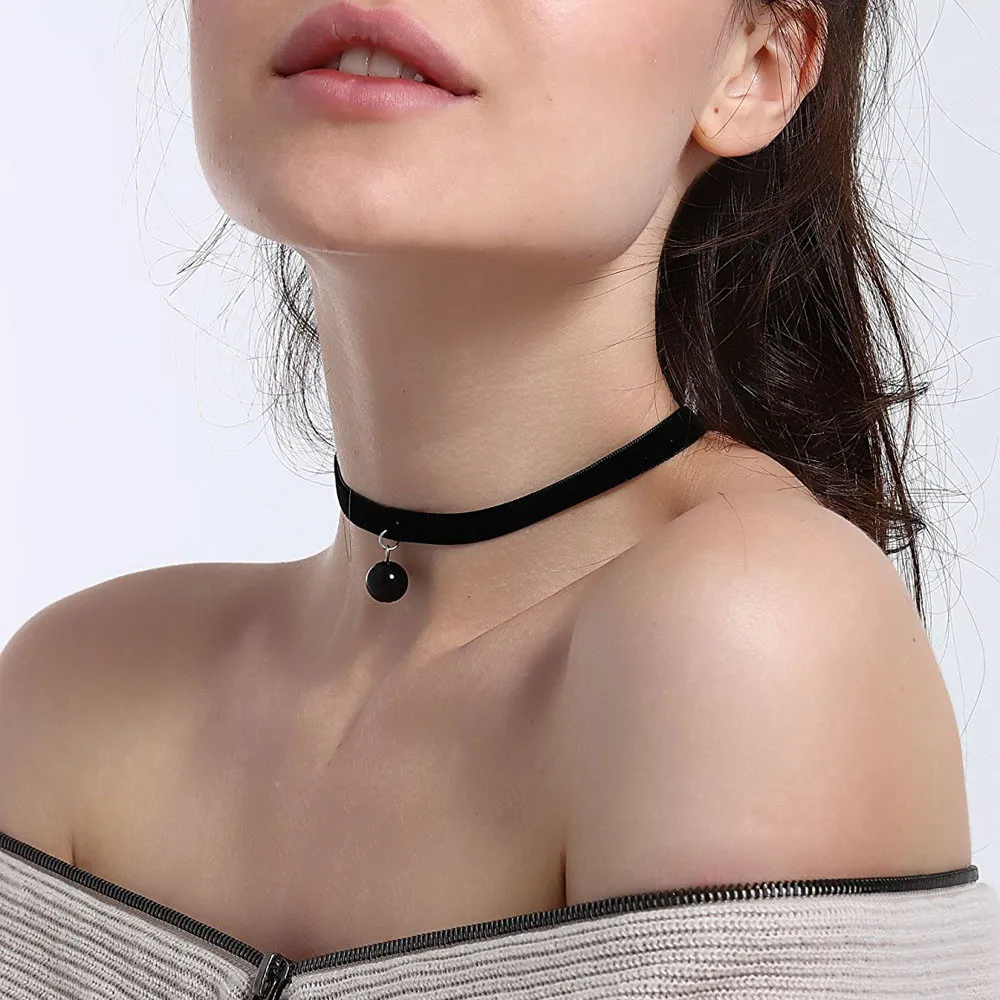 2018 новый модный набор из 6 предметов ожерелье стрейч бархатный Готический шнурок