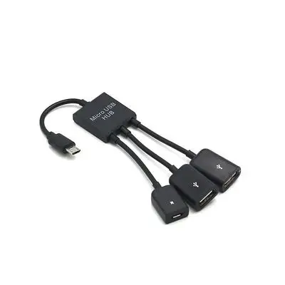 3 в 1 Многофункциональный двойной микро USB хост OTG концентратор адаптер кабель