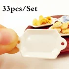 33 шт.компл. кукольная Кухня Мини-посуда миниатюрная чашка тарелка Декор игрушки набор кухонных аксессуаров