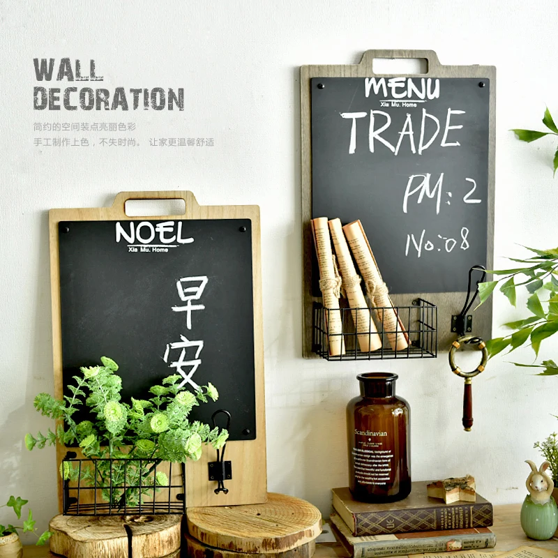 

Heavy Duty Wall Deco Board Vintage Style Wall Writing Board Blackboard Wall Decoration Storage Rack Home & Shop Wall Decor Board