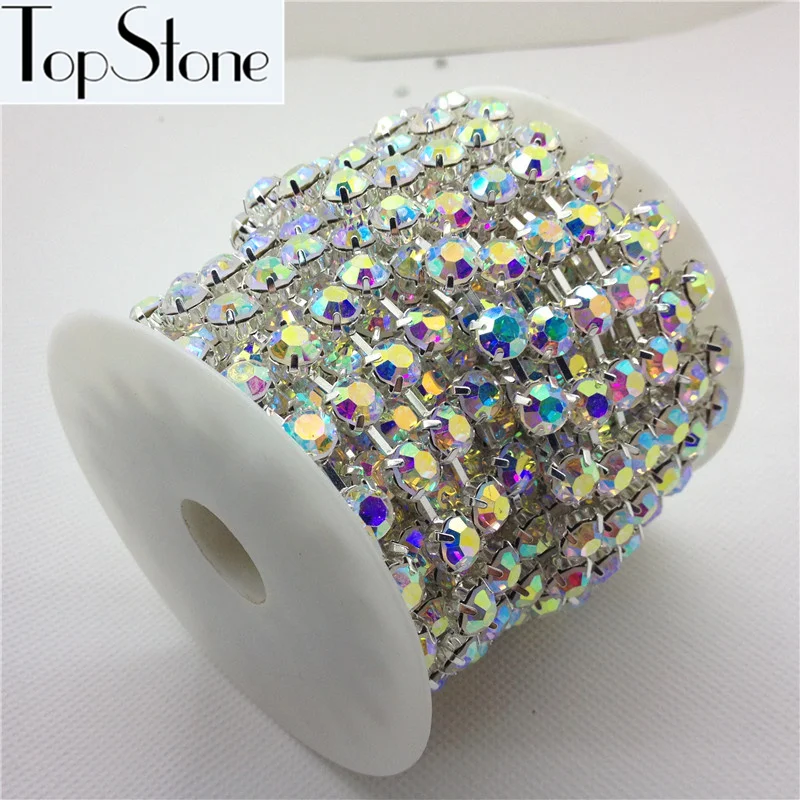 Круглая цепочка для ювелирных изделий SS28 SS38 много цветов с кристаллами на