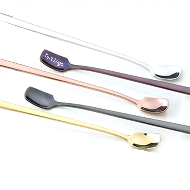 

Quail 50pcs handle Small Beauty Colourful Stainless Steel Ice Coffee Spoon Sugar Home Kitchen Tableware Cucharas de Cafe Spoons