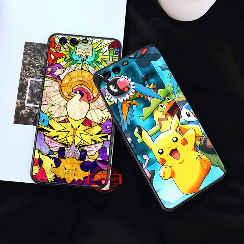 Силиконовый чехол Pika Go PokeBall с животными для Huawei P8 Lite 2015 2017 P9 2016 Mimi P10 P20 Pro P Smart 2019 P30 |