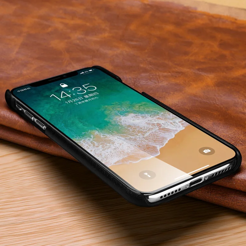 Роскошный Винтажный чехол для телефона из 100% натуральной коровьей кожи iPhone X 8 7 6 6S