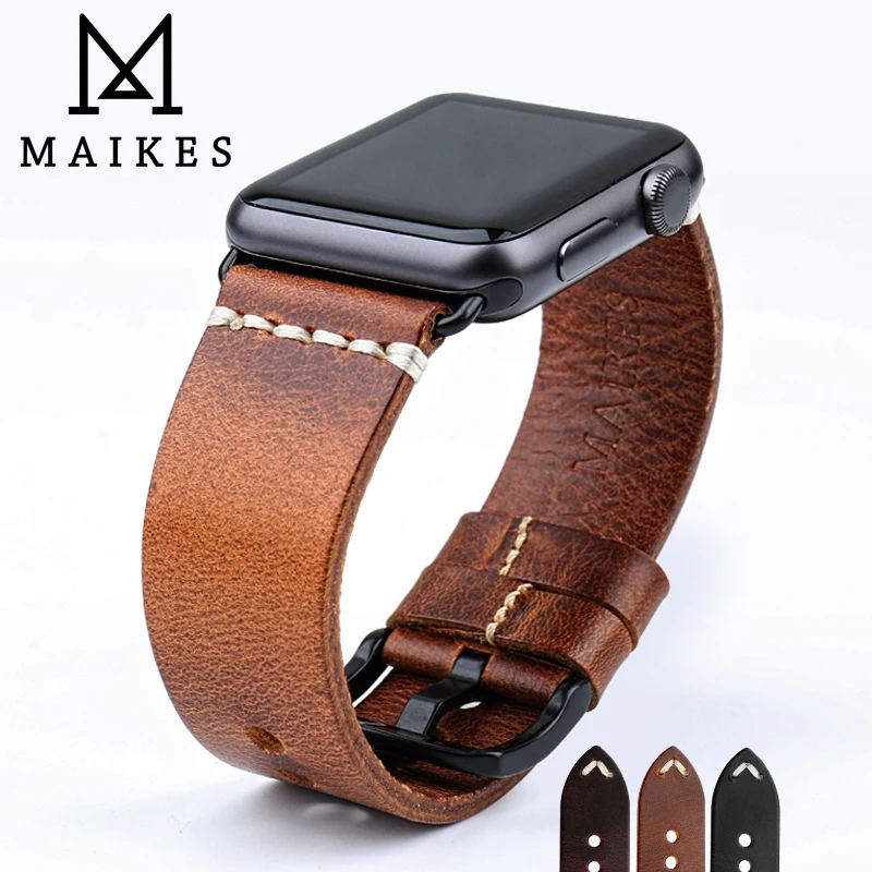 

MAIKES Special Cow Leather Watch Strap Replacement For Apple Watch Band 44mm 40mm / 42mm 38mm Series 4 3 2 1 iWatch Watchband