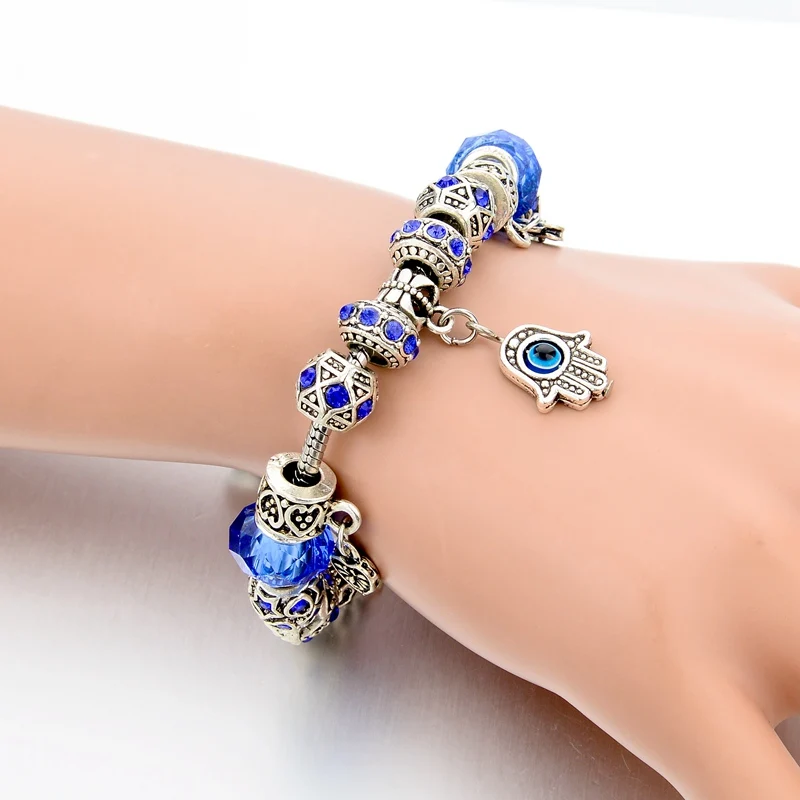 Женский браслет сглаза модель 2019 года модные синие женские браслеты и обручи