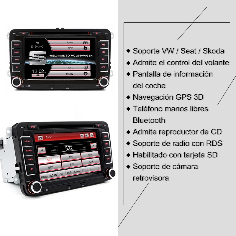Junsun 2 Din 7 "автомобильный DVD Радио мультимедийный плеер для Seat Leon 2006-2011 GPS