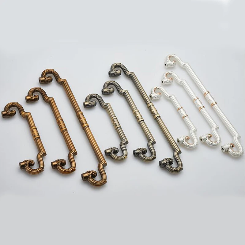 Желтая бронзовая ручка для кухонного шкафа в стиле ретро 96 мм 128 192 серебристая