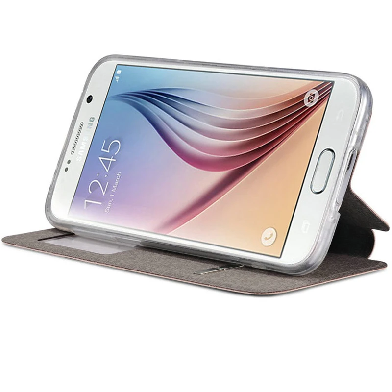TANZ чехол с окошком для экрана Дисплей флип из ТПУ Samsung Galaxy S6 G9200 край G9250 S6edgePlus