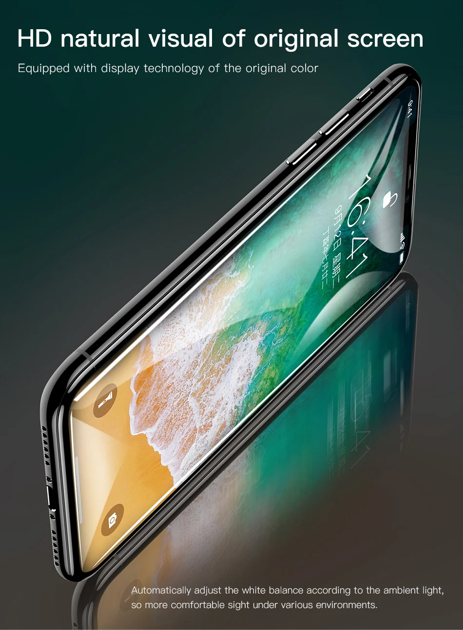 BASEUS 3D Full Экран протектор для iPhone x Закаленное Стекло ультра тонкий полное покрытие Передняя защитная Стекло Плёнки