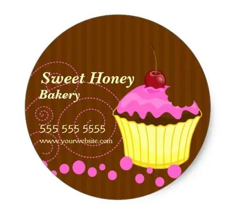 

1.5inch Cute Cupcake With Cherry Bakery Stickers