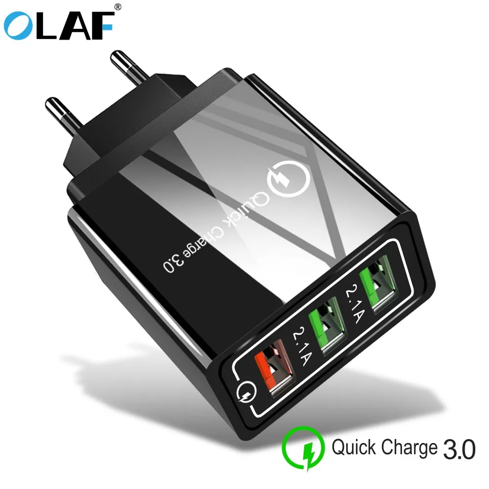 OLAF USB зарядное устройство с 3 портами для ЕС Быстрая зарядка 0 адаптер путешествий