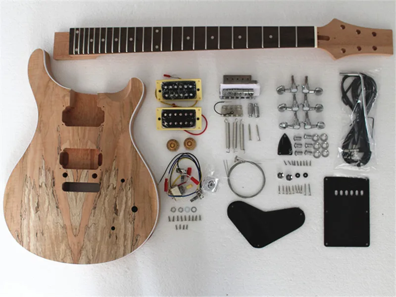 Незавершенный твердый корпус из красного дерева DIY PRS электрогитара наборы со всеми Hardwares