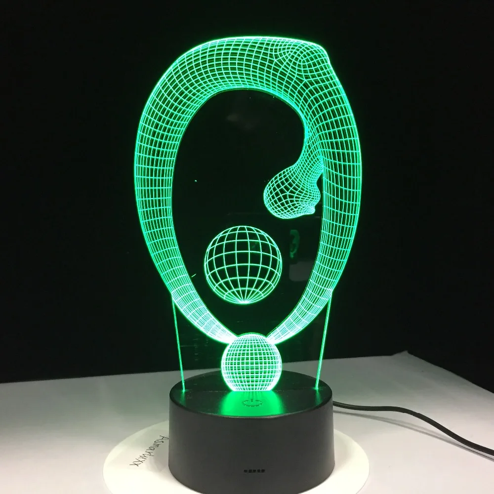 3D лампа в виде шара для йоги с дистанционным управлением светодиодная Ночная 7