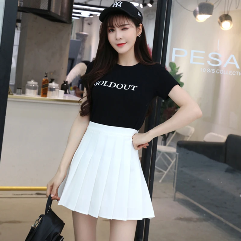 

Korean Fashion Letter Black White t shirt Women Summer 100% Cotton Short Sleeve Loose Style t-shirt Tops Schoolgirl Streetwear
