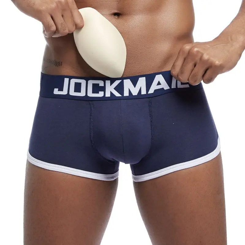 Бренд jockmail сексуальный Для мужчин нижнее белье пениса боксеры Для мужчин усиление выпуклости бюстгальтер пуш-ап Мужское нижнее белье, мужчины трусы; детские трусы
