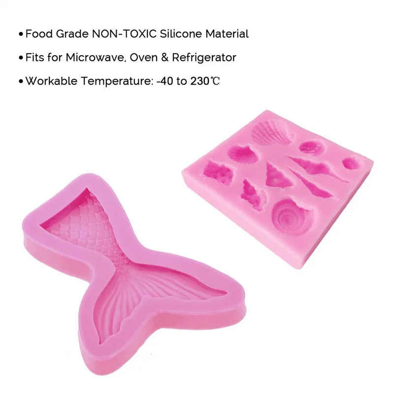 3 шт Горячий хвост русалки помадка торт Силиконовая форма печенье шоколадные