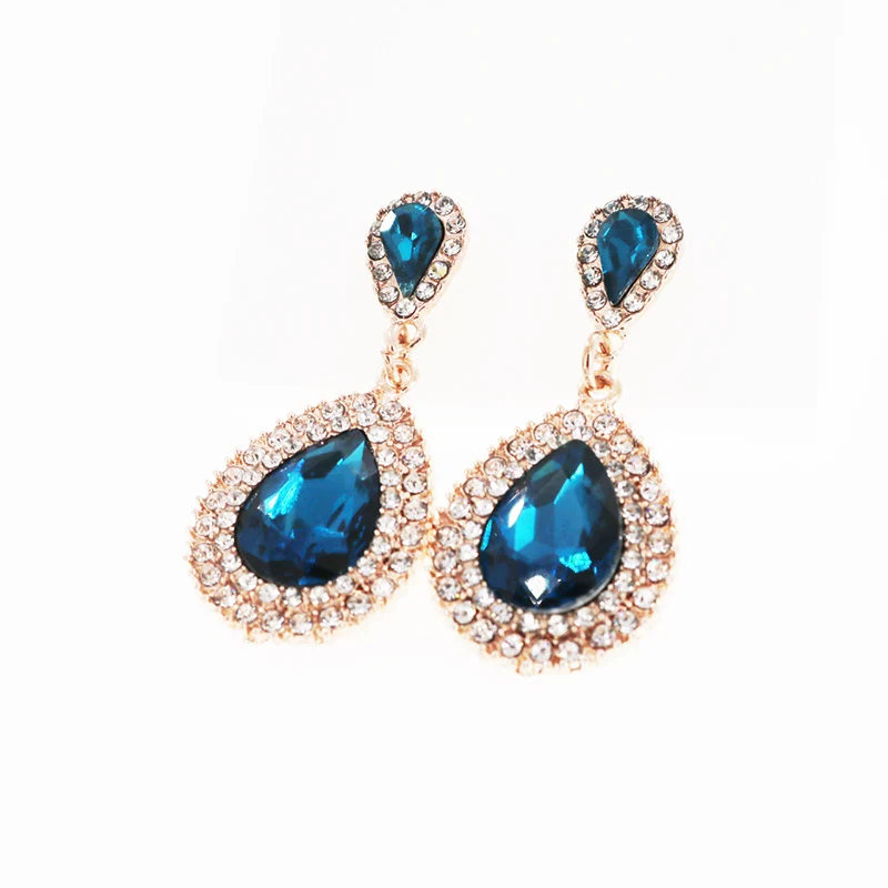 Новые Модные Элегантные серьги капли с драгоценным камнем и кристаллами для