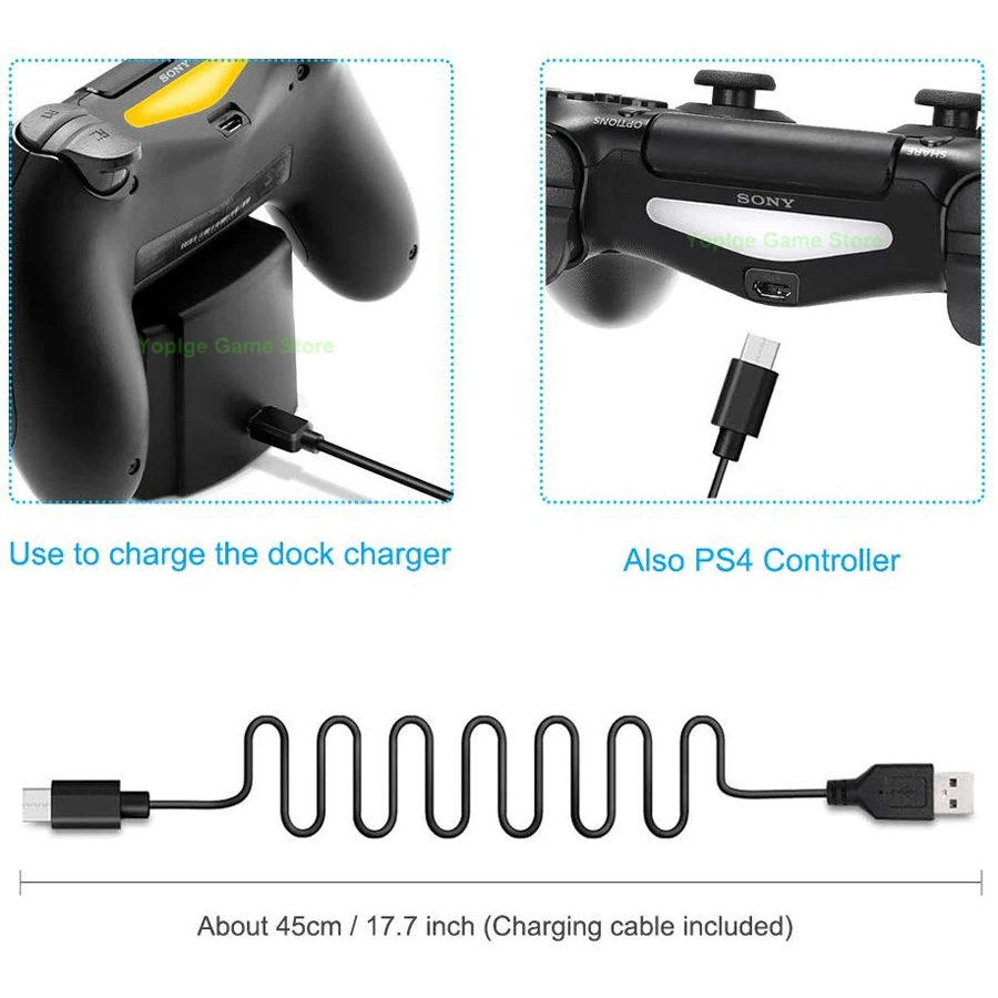 PS4/Pro/Slim 2 контроллера зарядное устройство LED беспроводной геймпад зарядная док