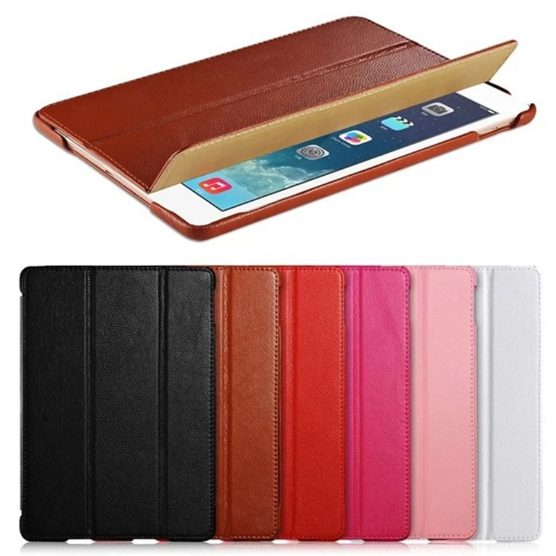 Чехол для ipad air 2, роскошный чехол из натуральной кожи для ipad air2, Модный чехол с текстурой личи для ipad air 2, черный, коричневый, розовый