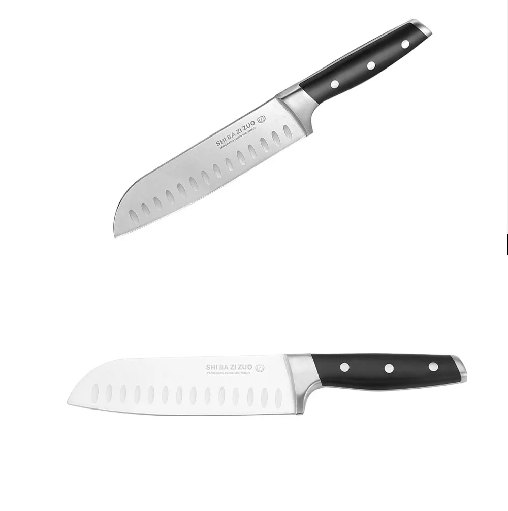 SHI BA ZI ZUO SL520-Q кухонный нож Santoku 50Cr15MoV из нержавеющей стали ABS Ручка из литой стали Очень рекомендуем превосходный нож