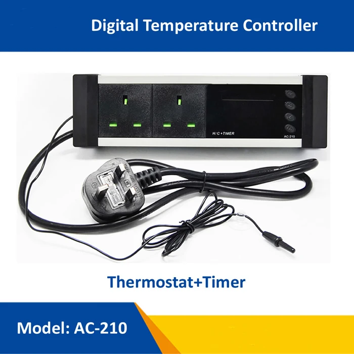 AC-210 0-50C вкл. Выкл. Термостат для рептилий с таймером AU EU UK US розетка датчик регулятор температуры ПЭТ