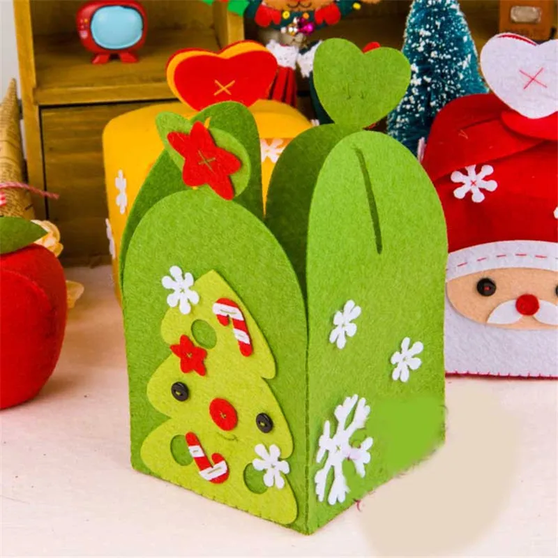Fashion Folded Colorful Christmas Apple Box Packing Cupcakes Dessert Cookies Candy Gift Festival Present Bag | Дом и сад