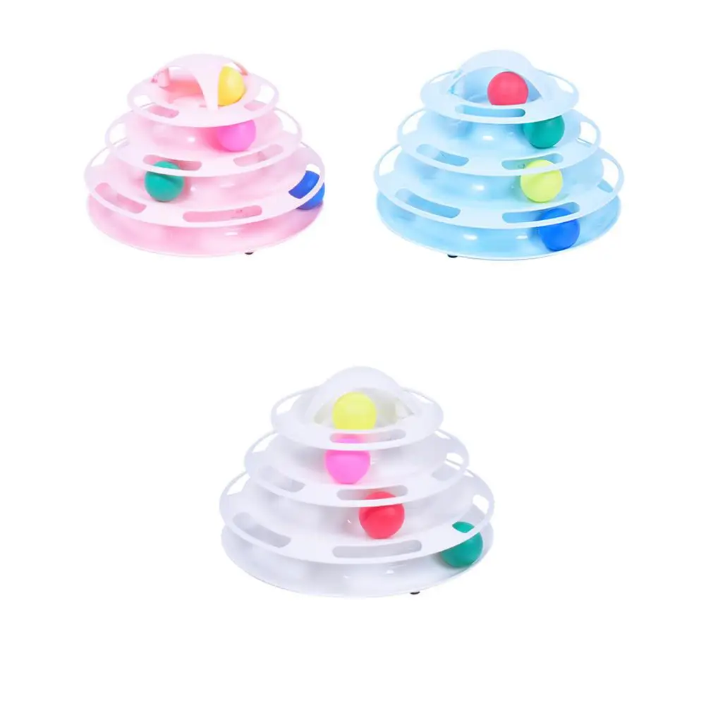 

LanLan Funny 4 Layers Turntable Interactive Toy with Balls Teaser for Pet Cat