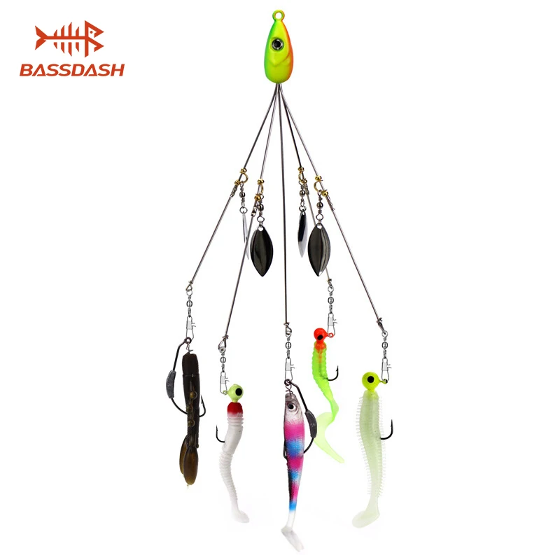 Bassdash Alabama Rig приманки, 21,5 см, 18 г, рыболовный крючок, аксессуары для групповых атак, джиг-голова, крючком Мягкая приманка, рыба, набор из 11 штук