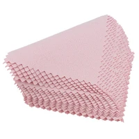 8cm8cm 50pcspack jewelry polishing pink color fabric polish cleaning cloth care for 925