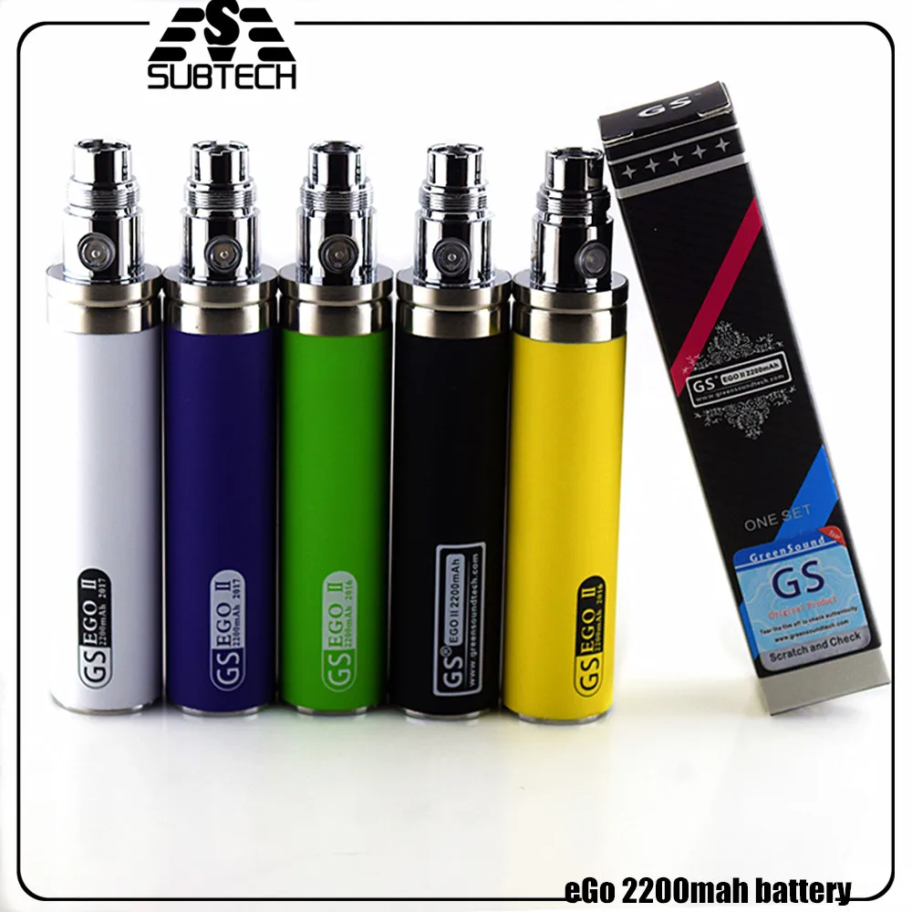 2 шт./лот электронная сигарета GS eGo 2200 мАч батарея для электронной сигареты